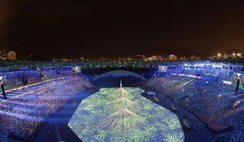 Rio Olympics Opening Ceremony Performers hold ropes during the opening ceremony at the 2016 Summer Olympics in Rio de Janeiro, Brazil, Friday, Aug. 5, 2016. (AP Photo/David J. Phillip)