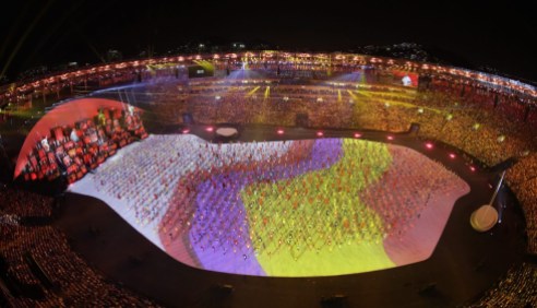Rio Olympics Opening Ceremony Performers dance during the opening ceremony at the 2016 Summer Olympics in Rio de Janeiro, Brazil, Friday, Aug. 5, 2016. (AP Photo/Morry Gash)