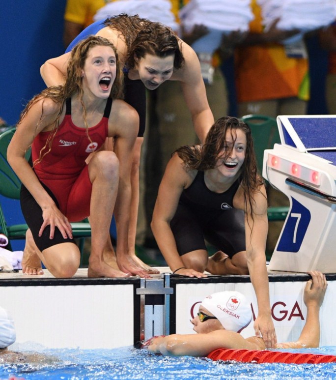 Rio 2016: 200m freestyle relay - Taylor Ruck, Brittany MacLean, Katerine Savard and Penny Oleksiak Rio 2016: 200m freestyle relay - Taylor Ruck, Brittany MacLean, Katerine Savard and Penny Oleksiak
