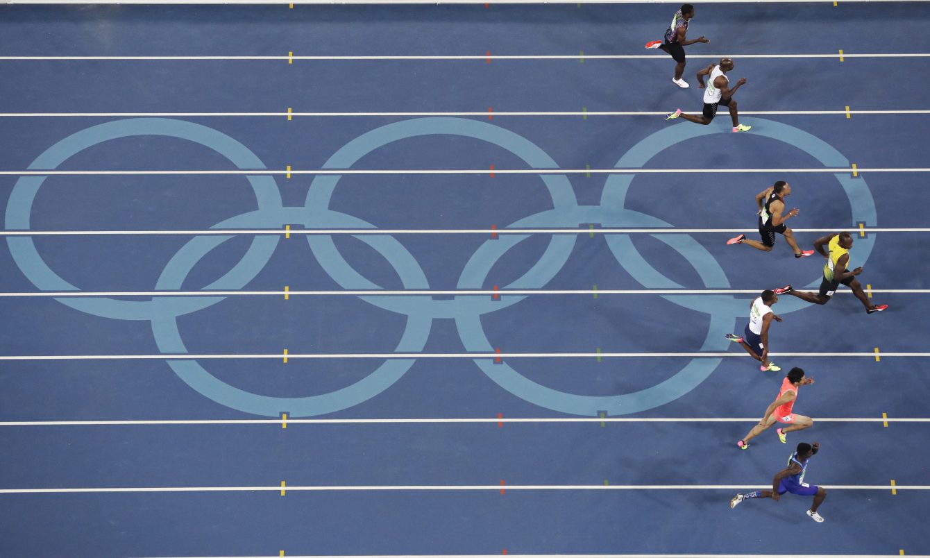 Jamaica's Usain Bolt wins his heat in the 100 meter semifinals during the athletics competitions of the 2016 Summer Olympics at the Olympic stadium in Rio de Janeiro, Brazil, Sunday, Aug. 14, 2016. (AP Photo/Morry Gash)