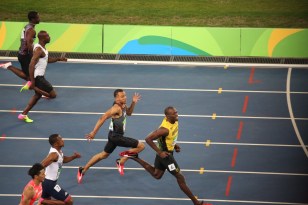 Andre DeGrasse during the 100m seminfinal