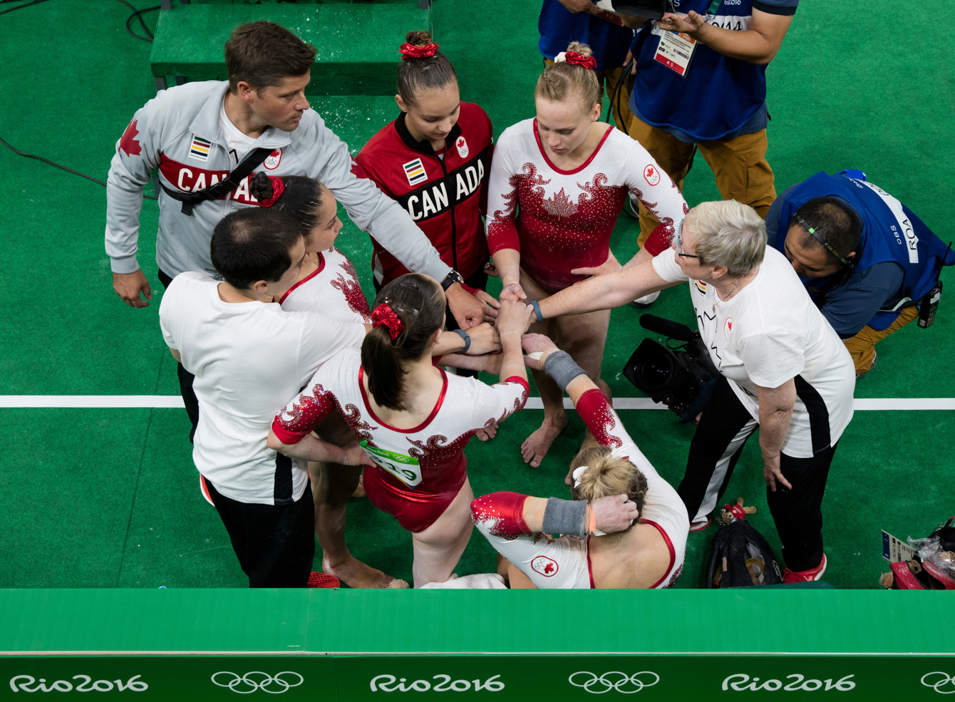 Canada's artistic gymnastics women's qualification at the 2016 Summer Olympics in Rio de Janeiro, Brazil, Sunday, Aug. 7, 2016.