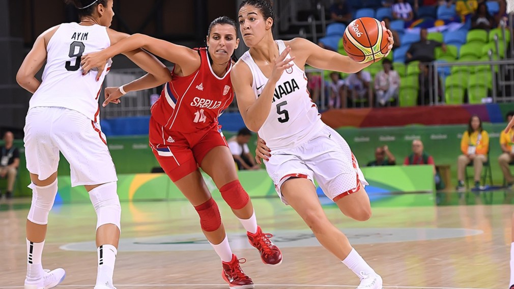 Canada stages lategame comeback to defeat Serbia in women's basketball