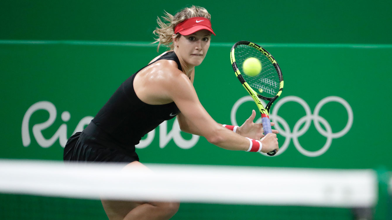 Genie Bouchard at Rio 2016 first round, women's singles (Jason Ransom/COC).