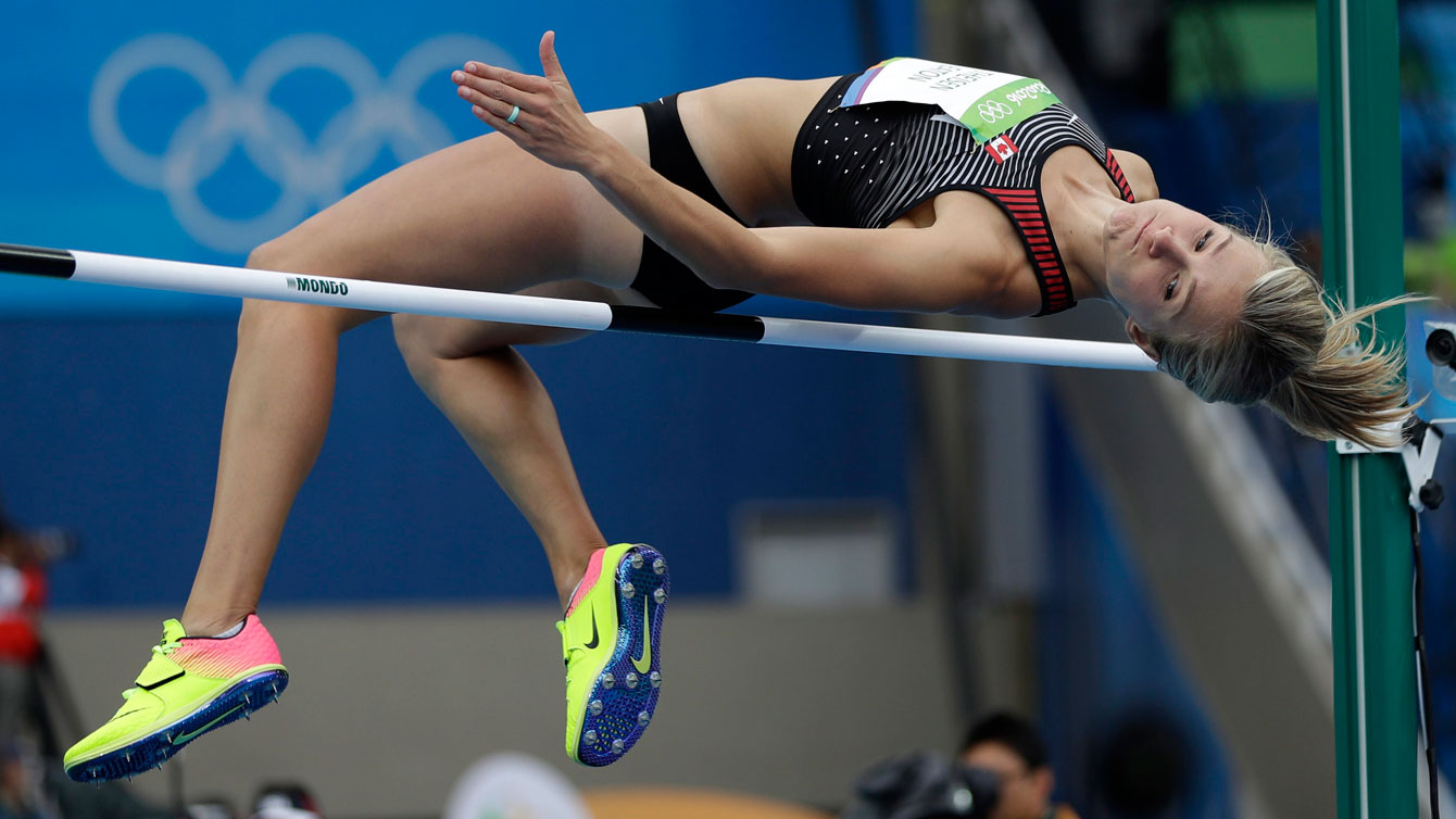 Brianne Theisen-Eaton competes in high jump