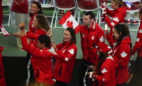 Team Canada walks in to the Rio 2016 closing ceremony on August 21, 2016. (COC/Jason Ransom)