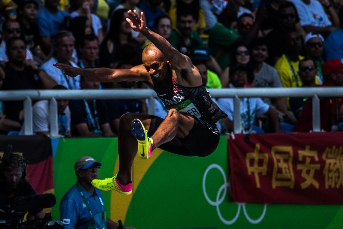 Team Canada’s Damian Warner competes in long jump during the men’s decathlon at Olympic Stadium, Rio de Janeiro, Brazil, Wednesday August 17, 2016. (COC Photo/David Jackson)