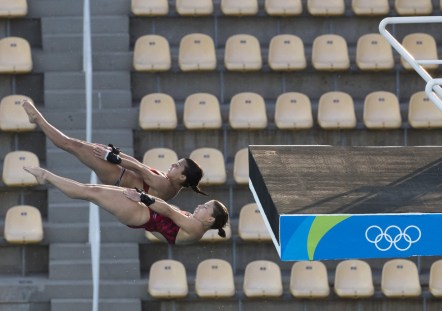 Canada's during diving practice ahead of the Olympic games in Rio de Janeiro, Brazil, Thursday August 4, 2016. COC Photo/Mark Blinch