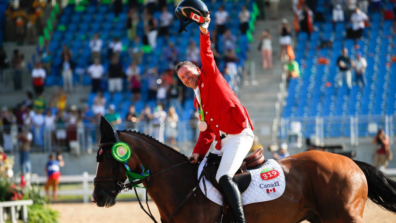 Eric Lamaze wins bronze in individuals show jumping on Fine Lady Five during Rio 2016 (March Blinch/COC)