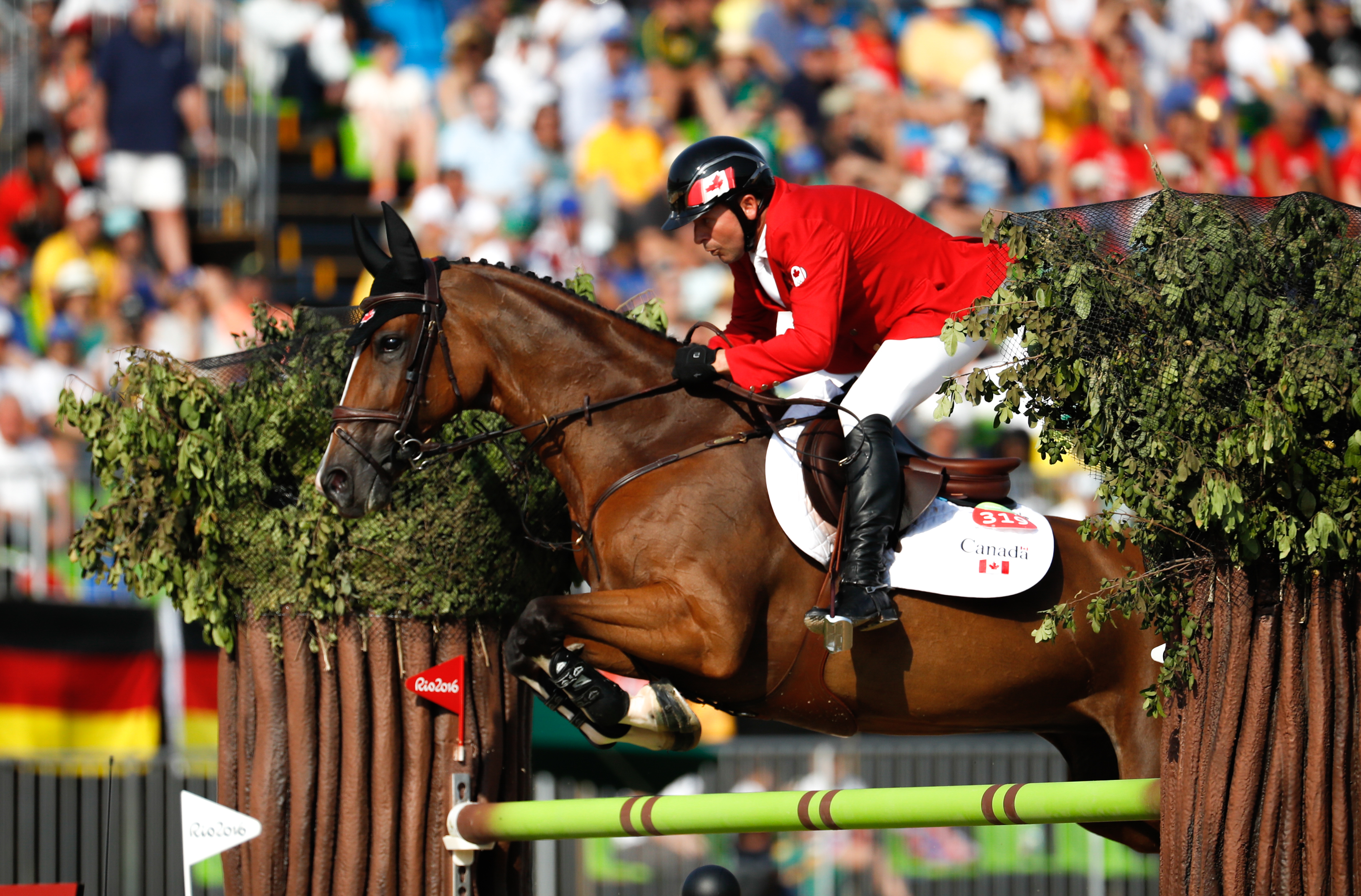 Eric Lamaze in the jump-off resulting in a bronze medal during Rio 2016. (COC/ Mark Blinch)