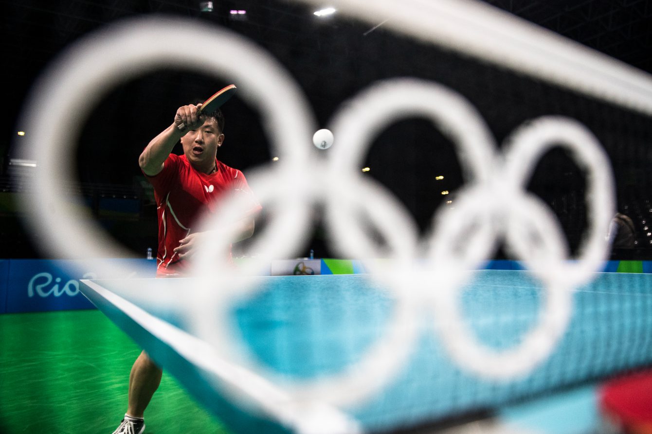 Team Canada's` Eugene Wang, table tennis, practices in Rio Centro Park ahead of the Olympic games in Rio de Janeiro, Brazil, Wednesday August 3, 2016. COC Photo/David Jackson