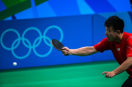 Team Canada's` Eugene Wang, table tennis, practices in Rio Centro Park ahead of the Olympic games in Rio de Janeiro, Brazil, Wednesday August 3, 2016. COC Photo/David Jackson
