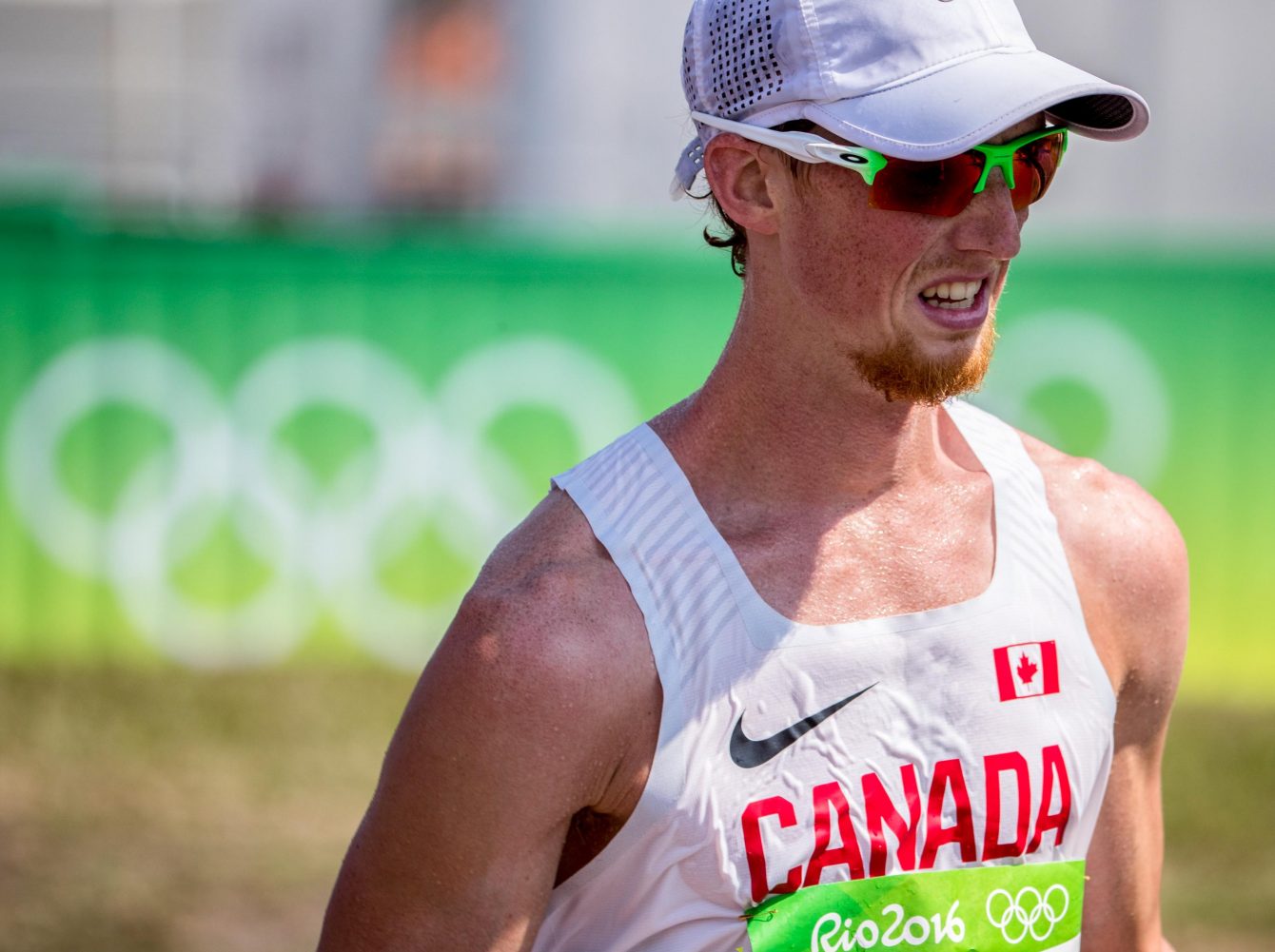 Team Canada’s Mathieu Bilodeau and Evan Dunfee compete in the men's 50km race walk at Pontal Beach, Rio de Janeiro, Brazil, Thursday August 18, 2016. COC Photo/David Jackson