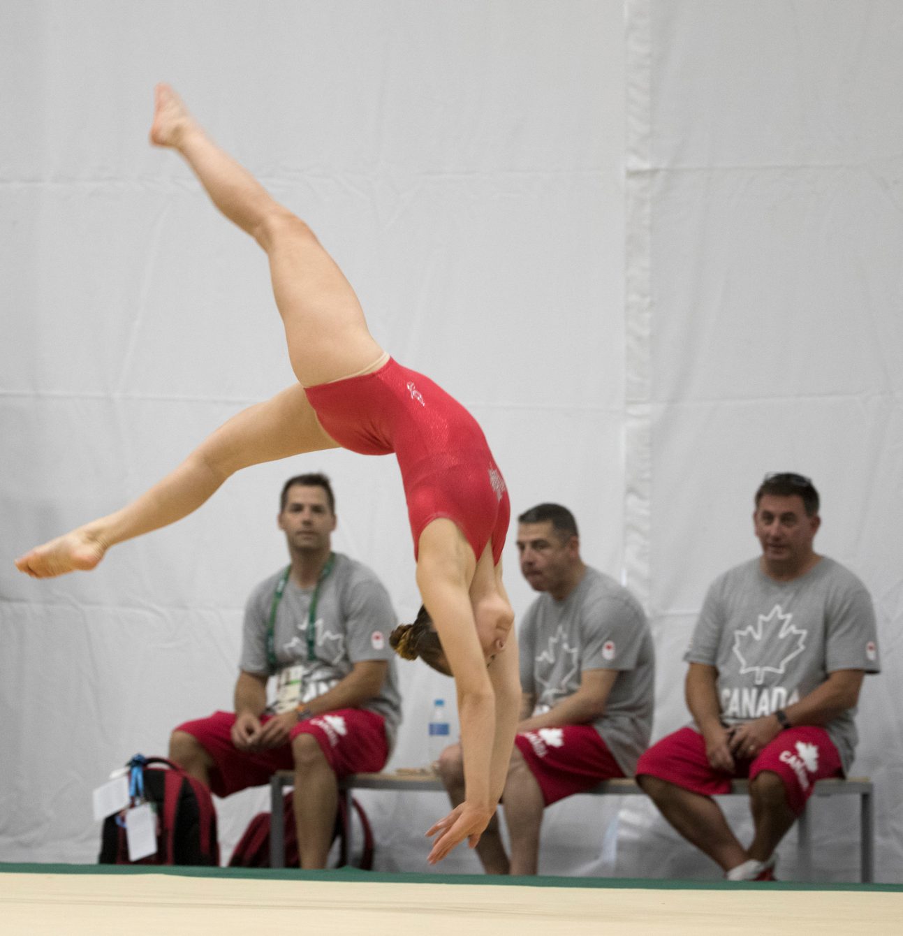 Shallon Olsen warms up during a training session prior to the Olympic games in Rio de Janeiro, Brazil, Sunday, July 31, 2016. COC Photo by Jason Ransom