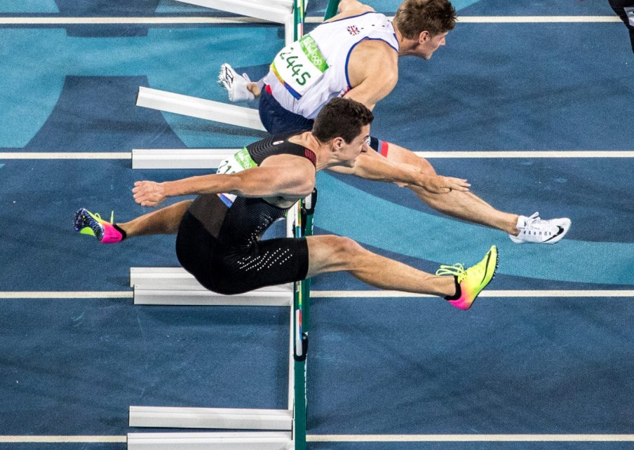Team Canada’s Johnathan Cabral competes in the semi final round of men’s 110m hurdles at Olympic Stadium, Rio de Janeiro, Brazil, Tuesday August 16, 2016. COC Photo/David Jackson