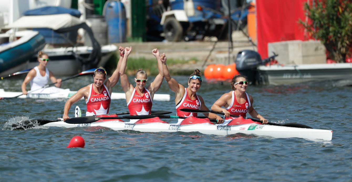 Kathleen Fraser, Genevieve Orton, Émilie Fournel, and Andréanne Langlois, Rio 2016. COC Photo/Jason Ransom