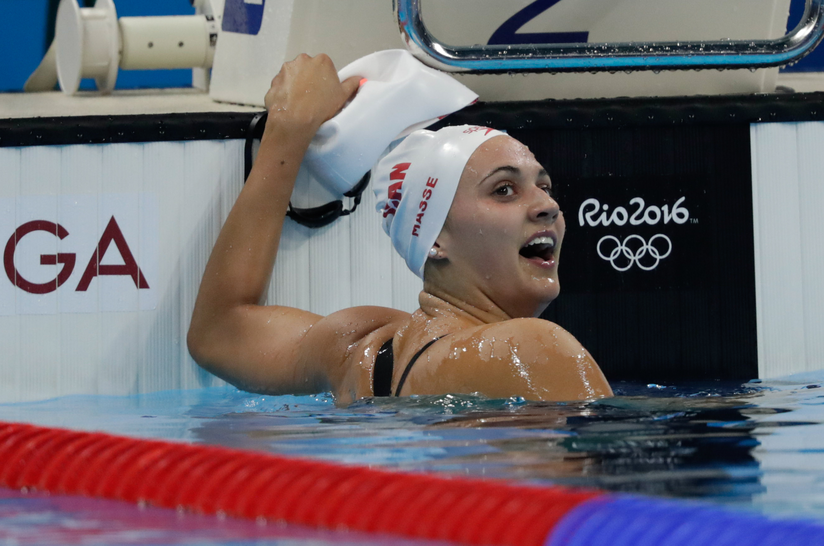 Canada's Kylie Masse competes in the during women's 100 backstroke semifinal swimming at the Olympic games in Rio de Janeiro, Brazil, Monday August 8, 2016. COC Photo/Mark Blinch