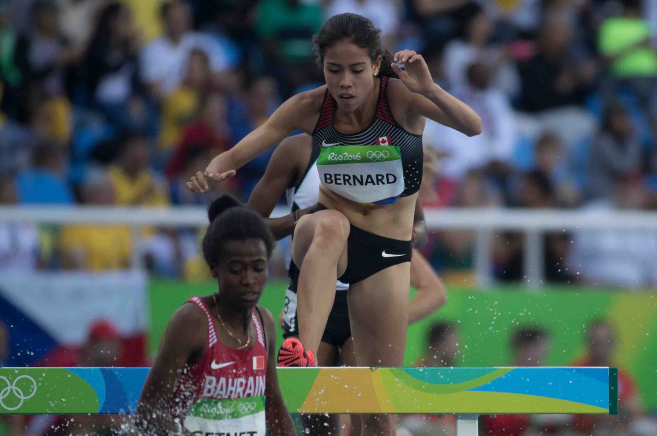 Canada's Maria Bernard competes in the 3000m Steeplechase at the Olympic games in Rio de Janeiro, Brazil, Saturday, August 13, 2016. COC Photo by Jason Ransom