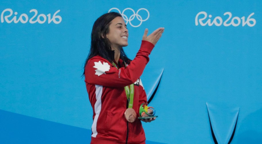 Meaghan Benfeito after receiving her bronze medal for the 10m individual dive during the Rio 2016 Olympic Games on August 18, 2016. (photo / Jason Ransom)