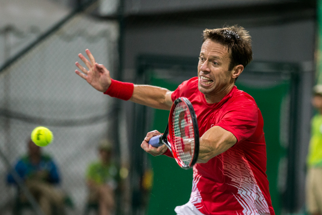 Team Canada's Daniel Nestor and Vasek Pospisil compete against Portugal in the men's second round of doubles tennis, Rio de Janeiro, Brazil, Monday August 8, 2016. COC Photo/David Jackson
