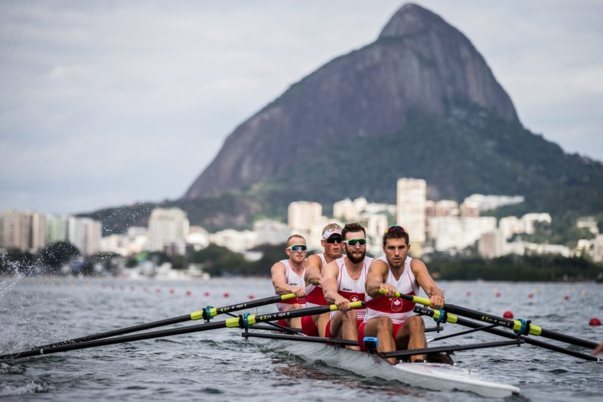 Team Canada's Will Crothers, Tim Schrijver, Conlin McCabe, and Kai Langerfeld, RIo 2016. August 11, 2016. COC Photo/David Jackson
