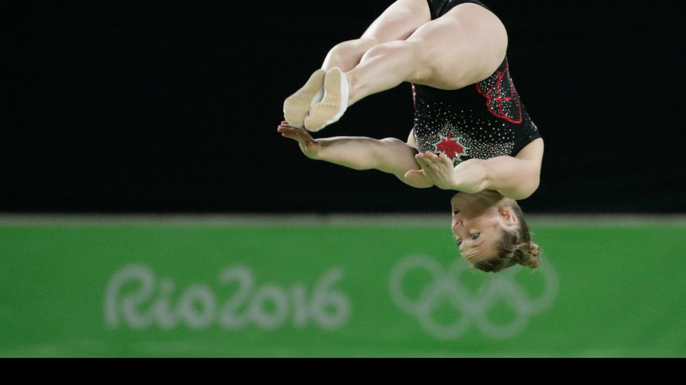 Rosie MacLennan during Rio 2016 Olympic trampoline qualifications on August 12, 2016. (COC photo/JasonRansom)