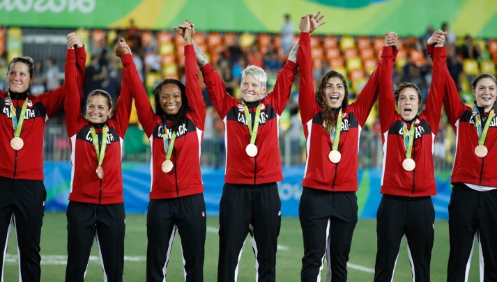 The Rio 2016 Canadian Women's Rugby Sevens bronze medal winners