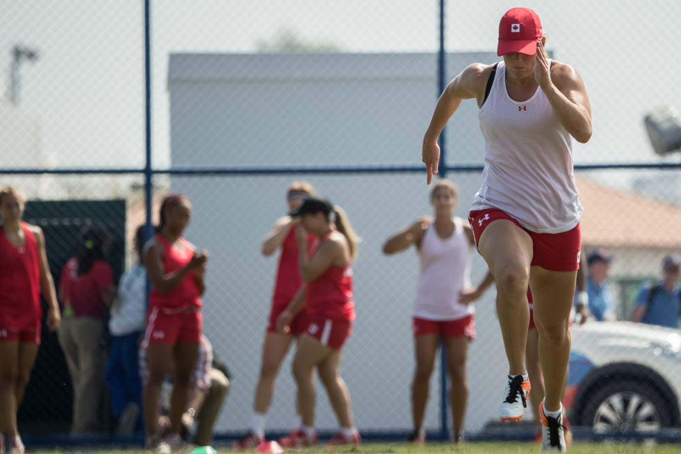 Team Canada's women's rugby team practice ahead of the Olympic games in Rio de Janeiro, Brazil, Tuesday August 2, 2016. COC Photo/David Jackson