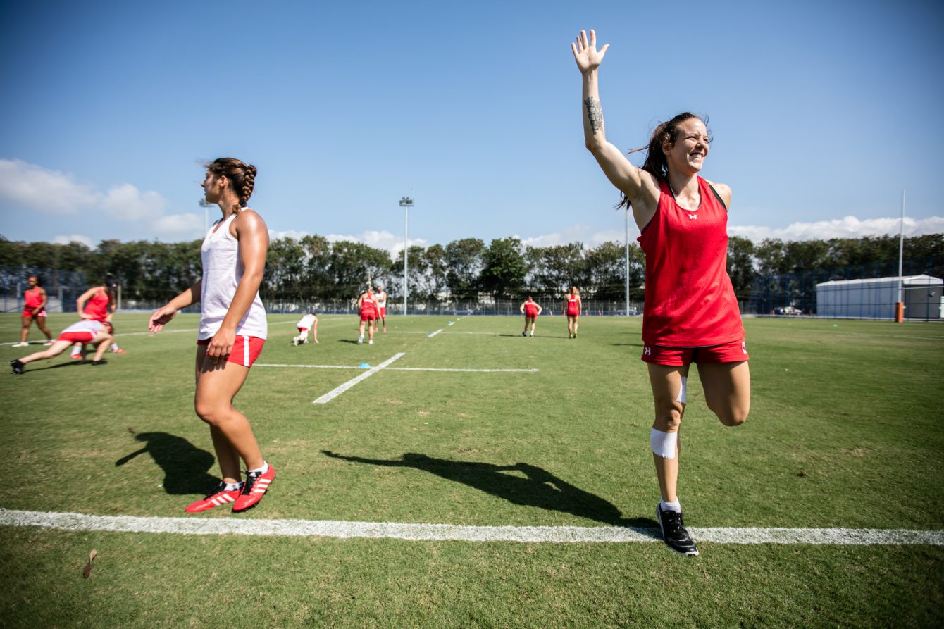 Womens rugby trains in practice prior to the official start of the Rio Olympics, 2016. David Jackson/ COC