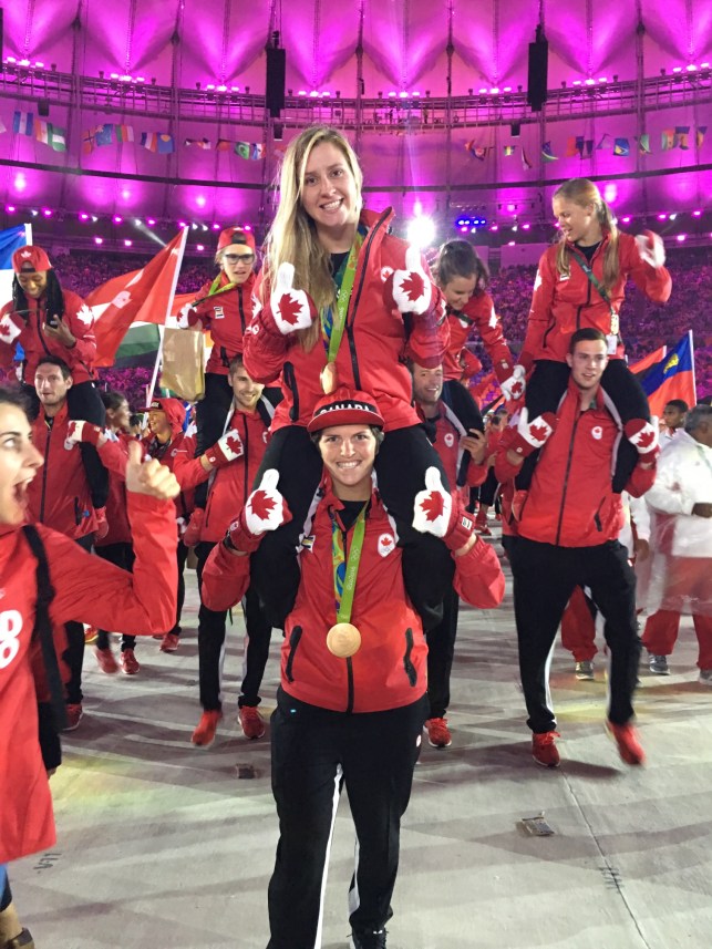 Kayla Moleschi and Britt Benn at the Rio 2016 Closing Ceremonies.