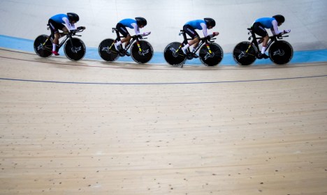 Canada competes in the Women's Team Pursuit at the Olympic games in Rio de Janeiro, Brazil, Thursday, August 11, 2016. COC Photo/Stephen Hosier