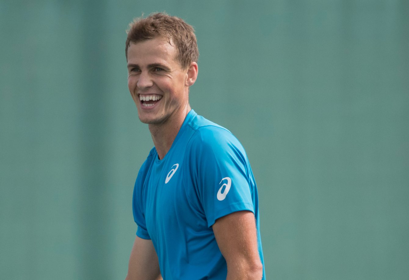 Canadian tennis player Vasek Pospisil practices prior to the start of the Olympic Games in Rio de Janeiro, Brazil, Wednesday, August 3, 2016. COC Photo by Jason Ransom