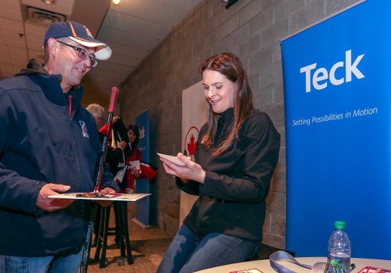 Jennifer Botterill signs autographs at the Teck Coaching Series in Kamloops, BC on December 3, 2016 Photo: Allen Douglas