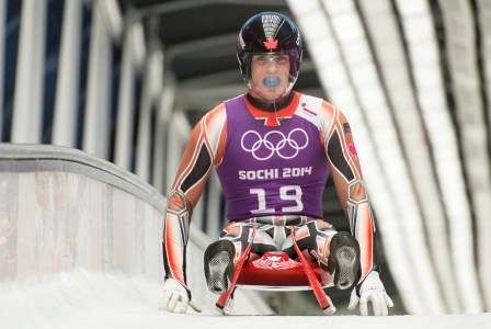 John Fennell completes a training run on February 5, 2014 in Sochi.