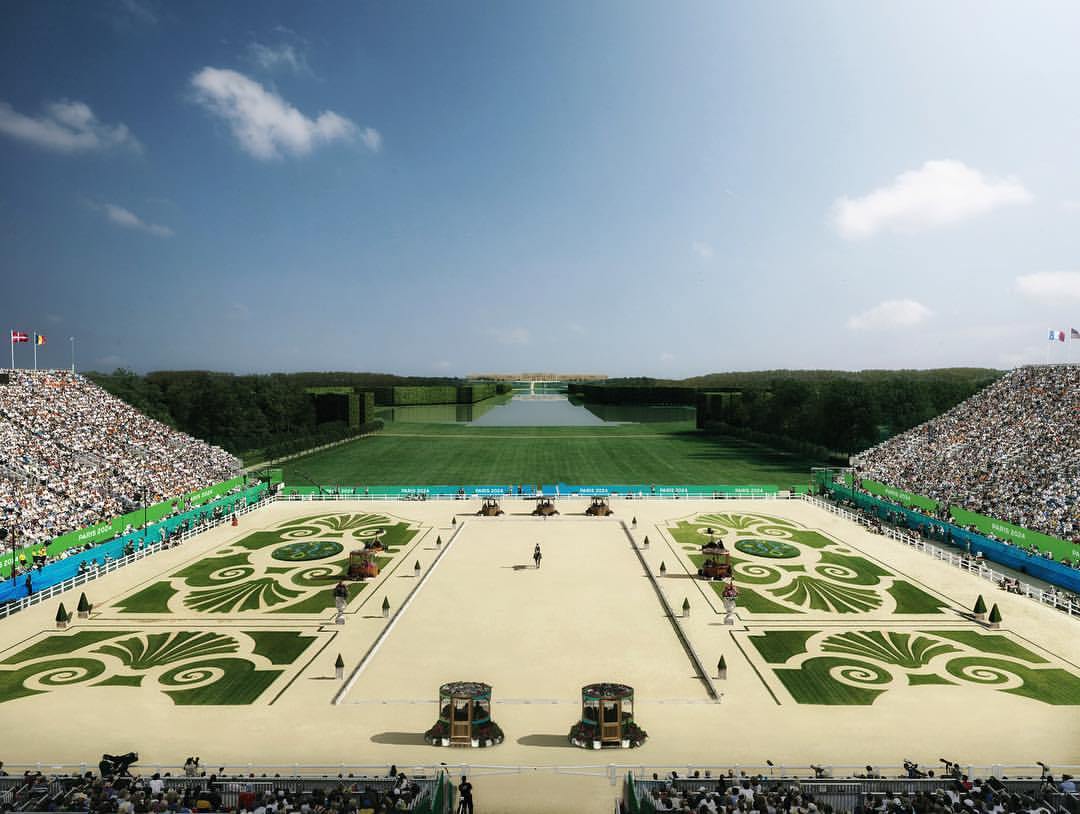 Artist's rendering of the equestrian competition venue in The Gardens at the Palace of Versailles (Photo: Paris 2024)