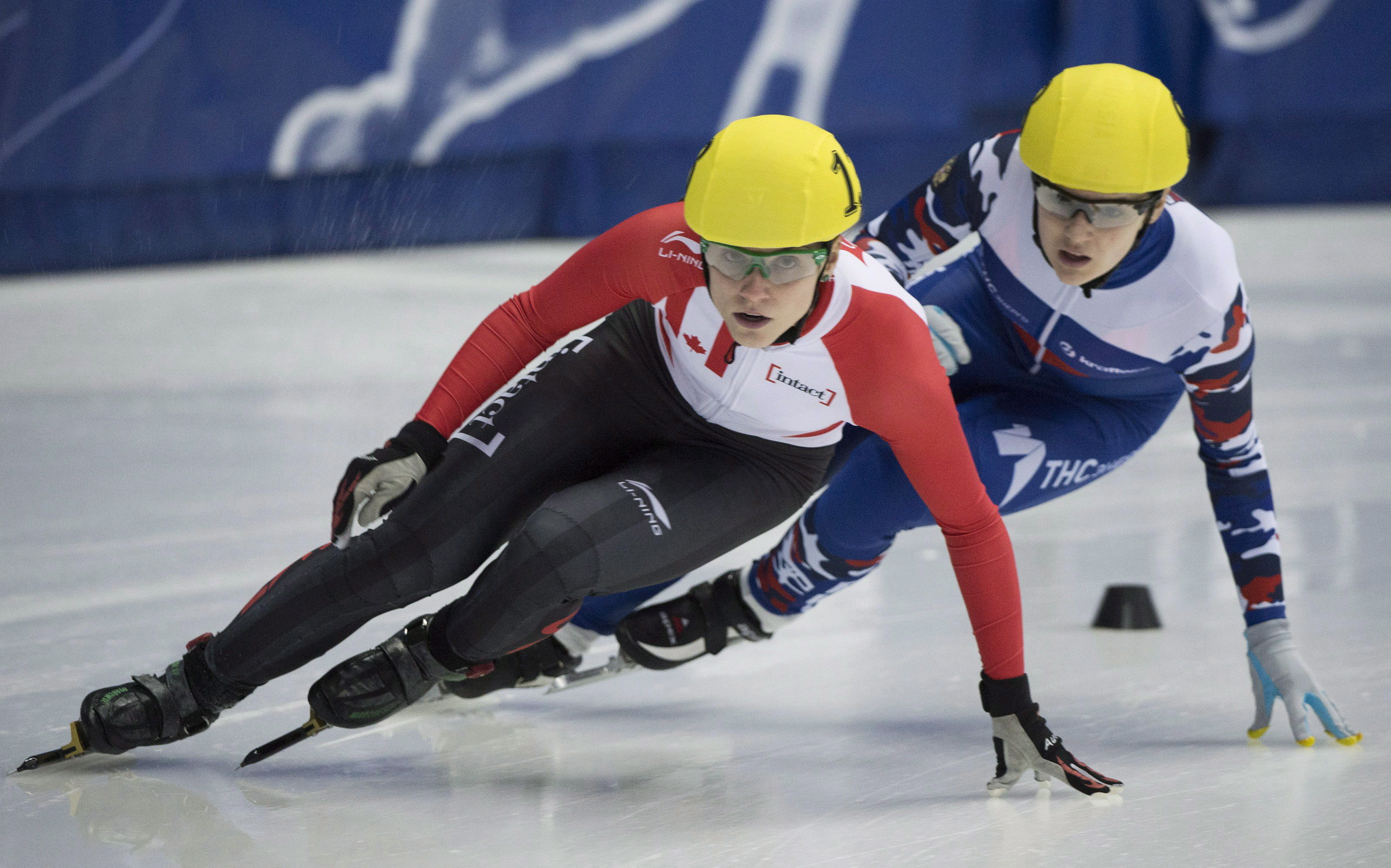 Team Canada - Kasandra Bradette takes a turn at the ISU World Cup short-track speedskating competition in Montreal
