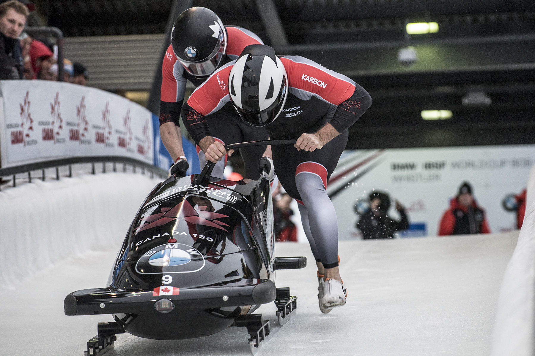 Team Canada - Justin Kripps and Alexander Kopacz start their run