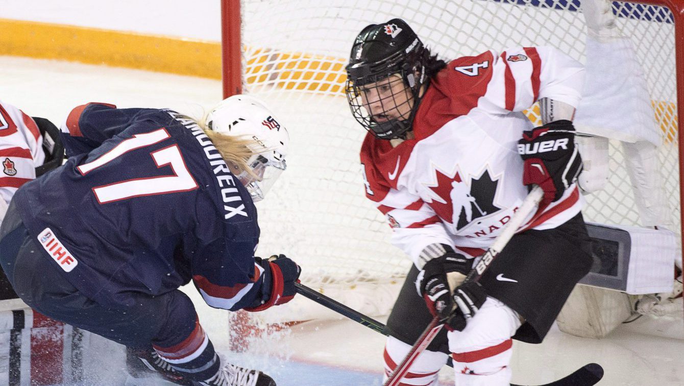 Brigette Lacquette facing off against Team USA