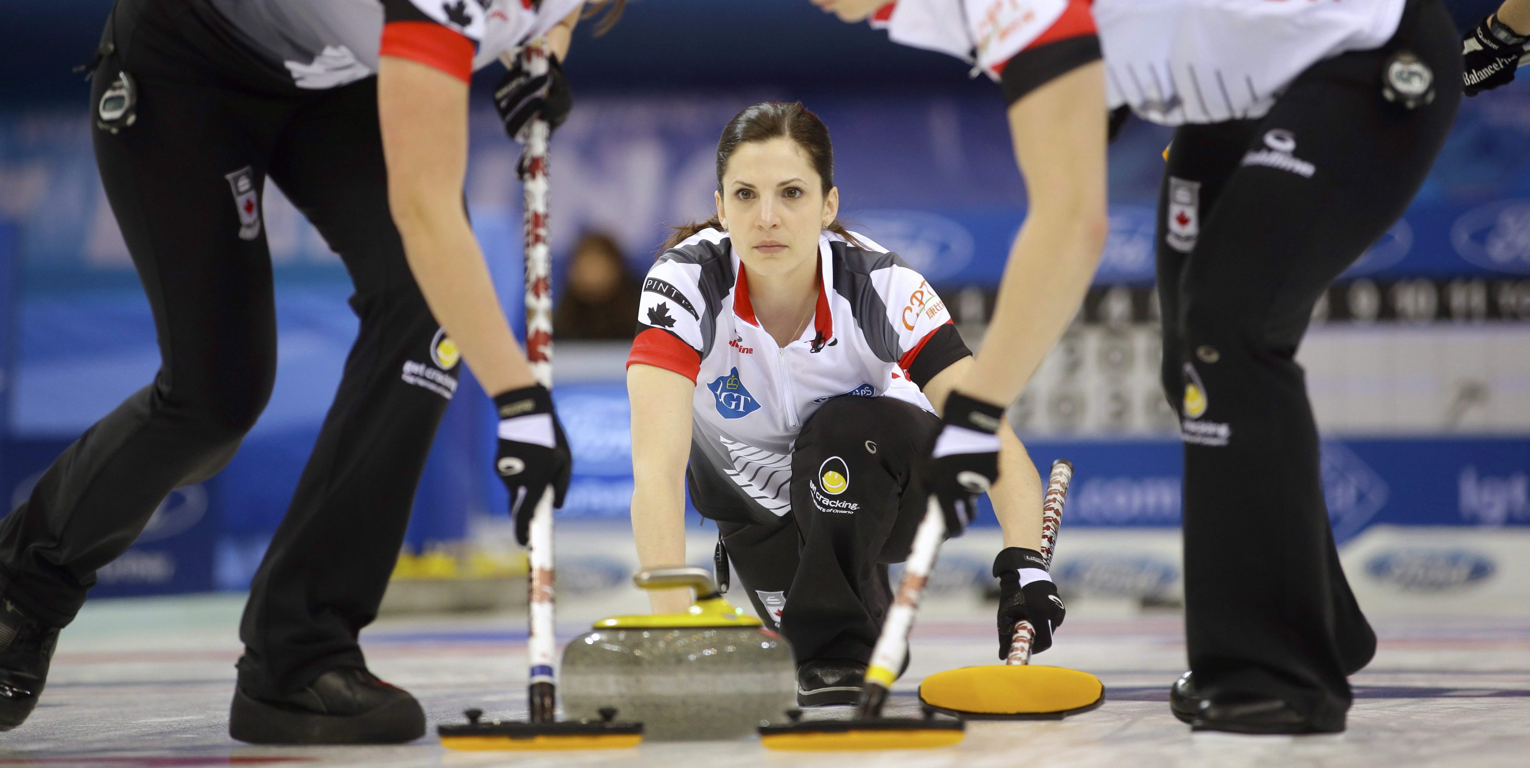 Lisa Weagle, Emma Miskew, Joanne Courtney Team Canada Official