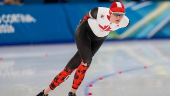 Isabelle Weidemann competes in long track speed skating.