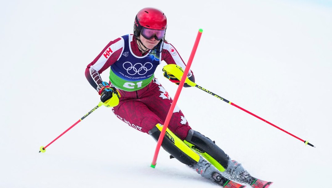 Laurence St-Germain competes in slalom.
