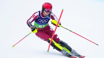Laurence St-Germain competes in slalom.