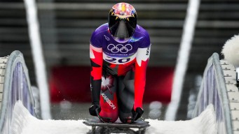 Jane Channelle competes in skeleton.