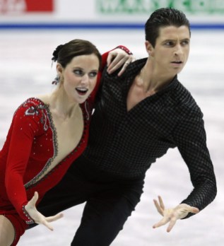 Tessa Virtue Scott Moir Tessa Virtue from London, Ont., and Scott Moir from Ilderton, Ont. perform their compulsory dance in the ice dance competition at the World Figure Skating Championships in Goteborg, Sweden, Tuesday, March 18, 2008. THE CANADIAN PRESS/Paul Chiasson