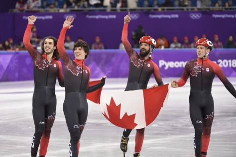 Team Canada Samuel Girard Charle Cournoyer Charles Hamelin Pascal Dion PyeongChang 2018