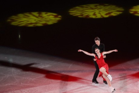 Pyeongchang Olympics Figure Skating Gala Tessa Virtue and Scott Moir of Canada perform during the figure skating exhibition gala in the Gangneung Ice Arena at the 2018 Winter Olympics in Gangneung, South Korea, Sunday, Feb. 25, 2018. (AP Photo/Felipe Dana)