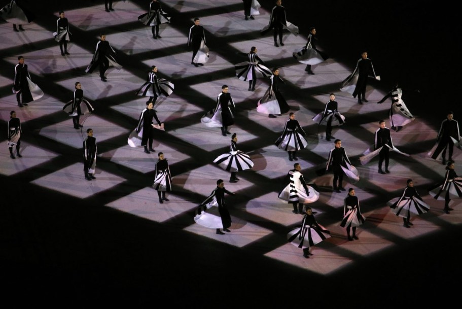 Performers dance during the closing ceremony of the 2018 Winter Olympics in Pyeongchang, South Korea, Sunday, Feb. 25, 2018. (AP Photo/Charlie Riedel)