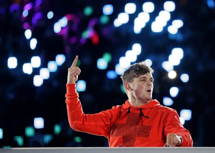 Pyeongchang Olympics Closing Ceremony DJ Martin Garrix performs during the closing ceremony of the 2018 Winter Olympics in Pyeongchang, South Korea, Sunday, Feb. 25, 2018. (AP Photo/Kirsty Wigglesworth)