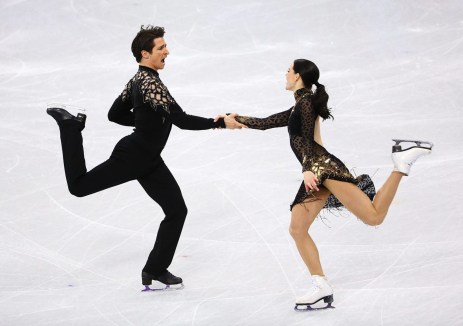 Team Canada's Tessa Virtue and Scott Moir skate in the ice dance short program at PyeongChang 2018, Monday, February 19, 2018. COC Photo by Vaughn Ridley