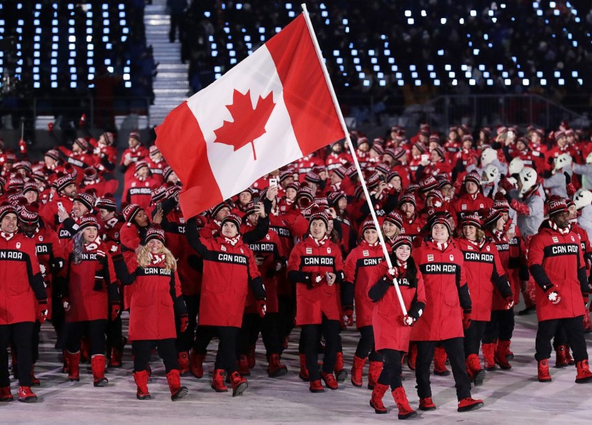 Team Canada Marching in the 2018 PyeongChang Winter Games
